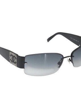 CHANEL Sunglasses plastic Black CC Auth yk20136